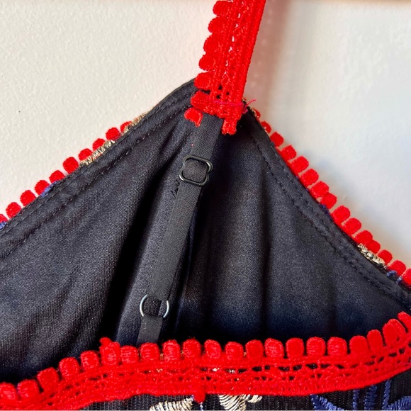 LULU’S Flirty Karina Floral Embroidered Mesh Peplum Dress—SZ. Small - Picture 15 of 17